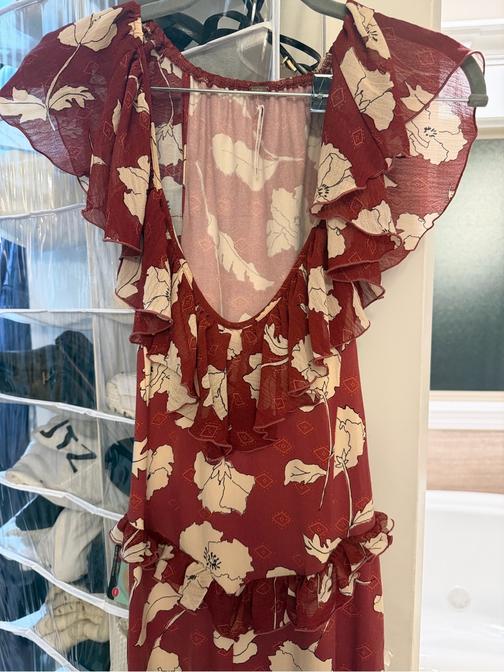 Red Floral Ruffle jumper - Picture 2 of 4